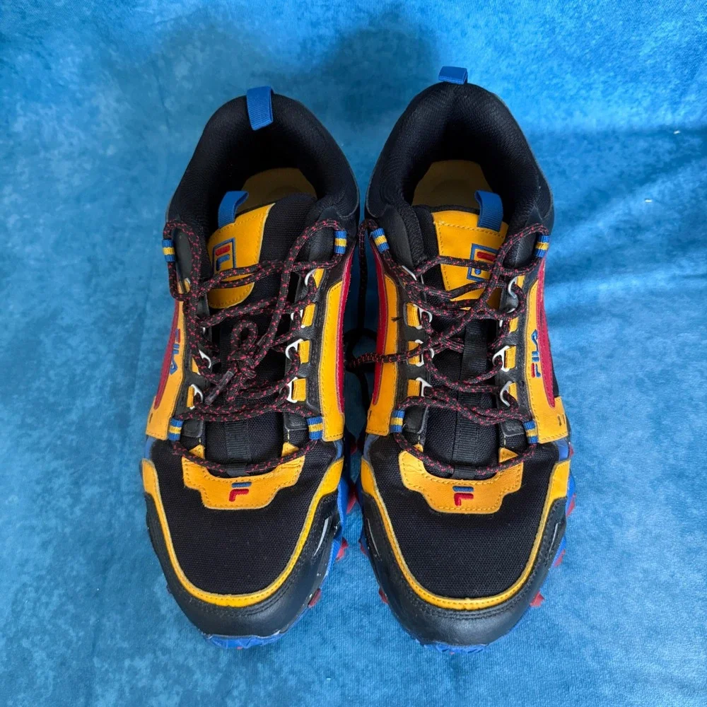 Fila Oakmont TR Mens Sneakers Black Yellow Red Blue 1JM01686-025 Size 11